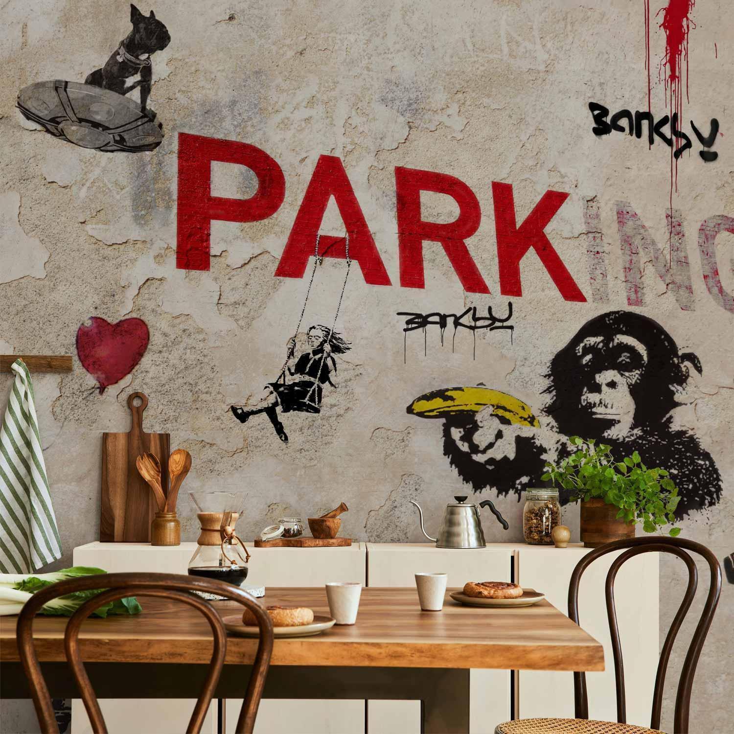 Papier peint - [Banksy] Graffiti Collage