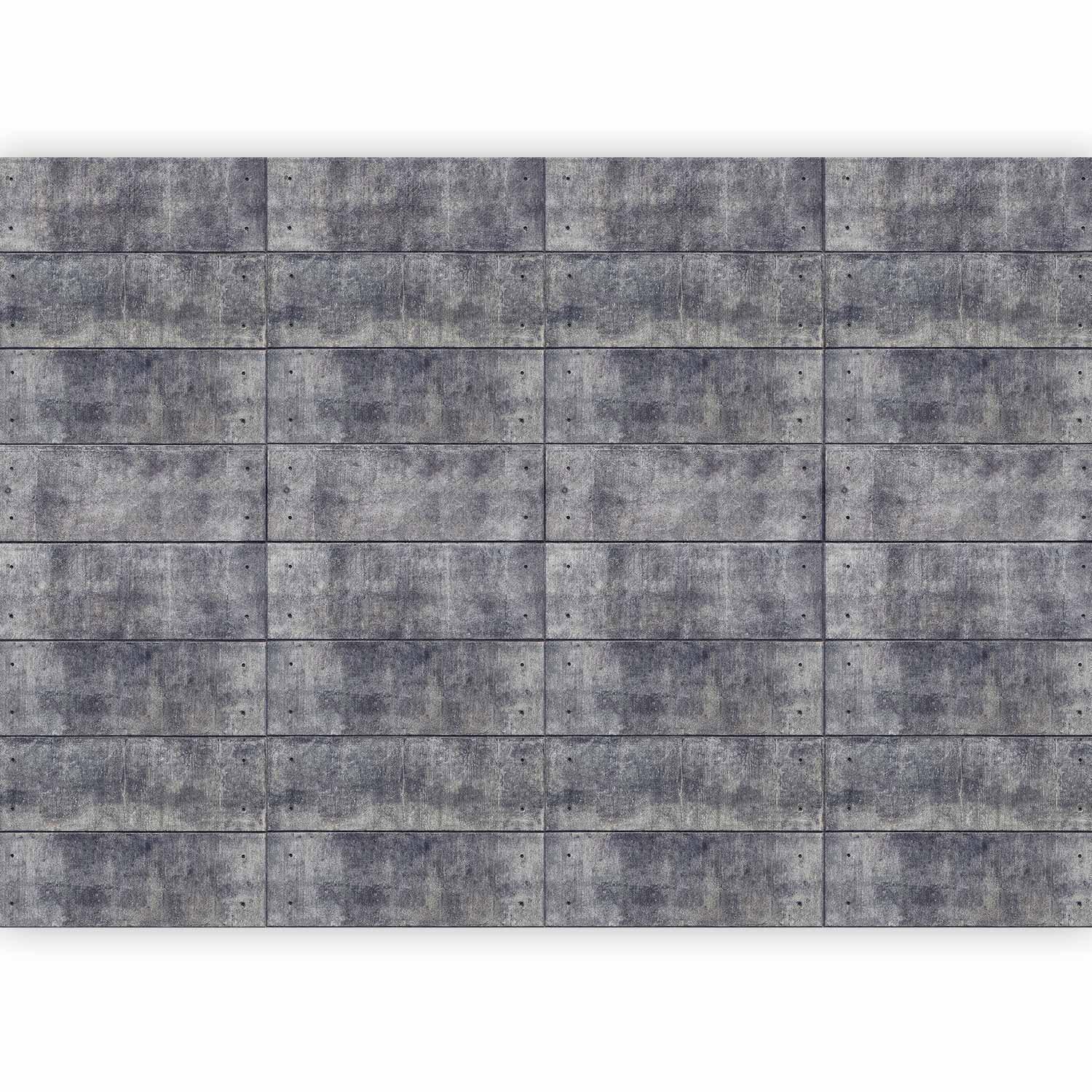 Papier peint - Grey fortress - background with regular rectangles with concrete texture