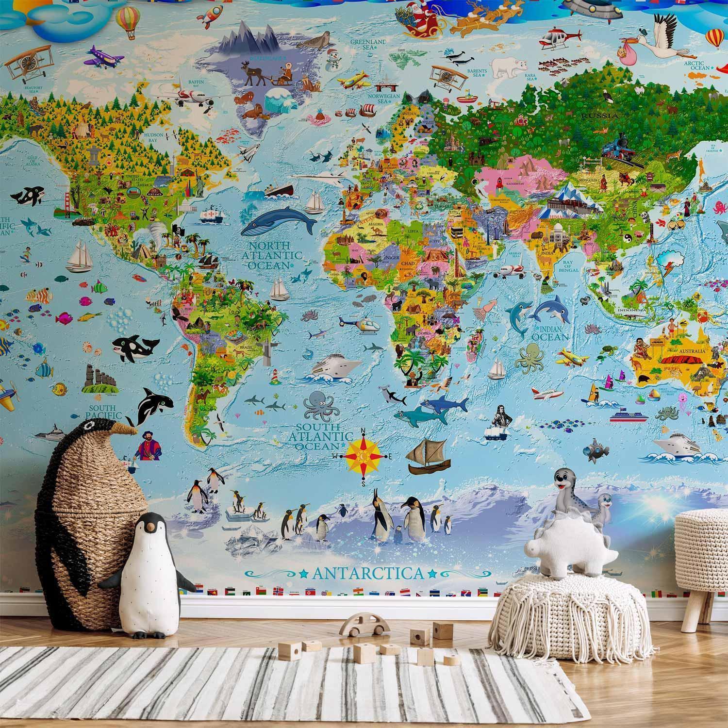 Papier peint - World Map for Kids