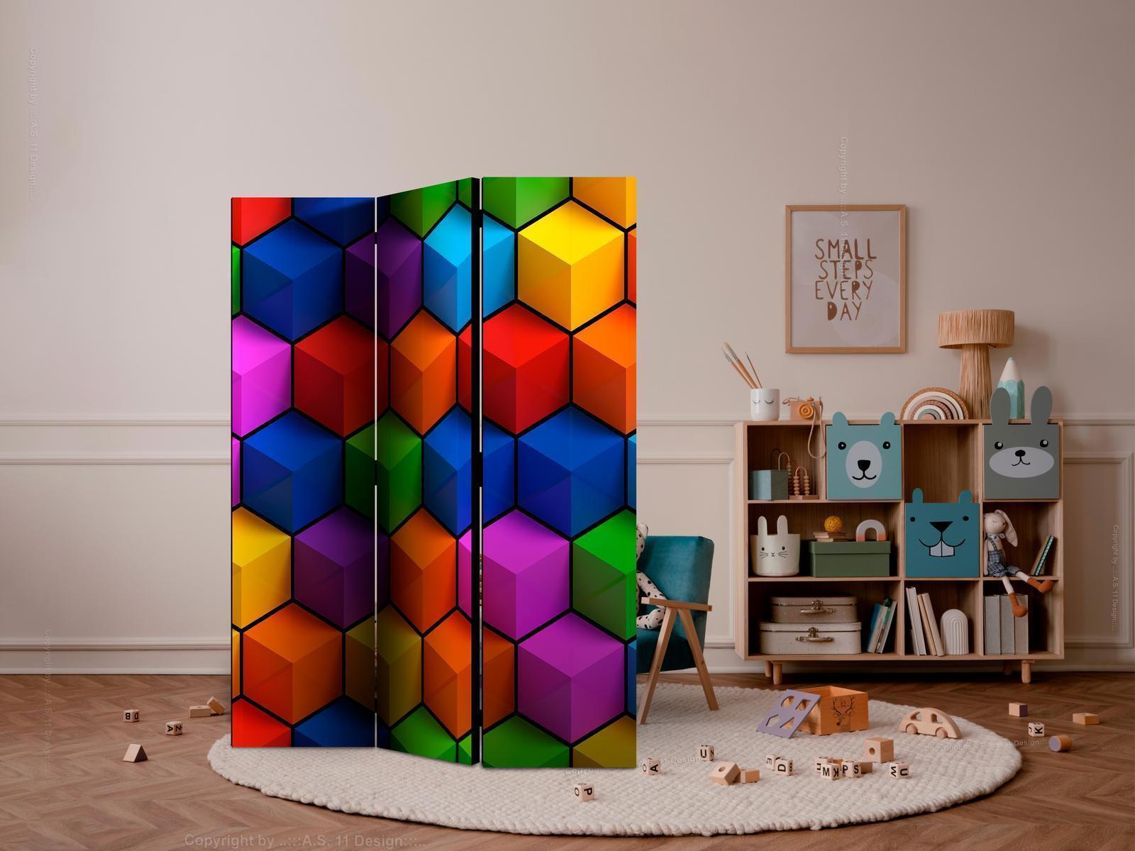 Paravent - Colorful Geometric Boxes