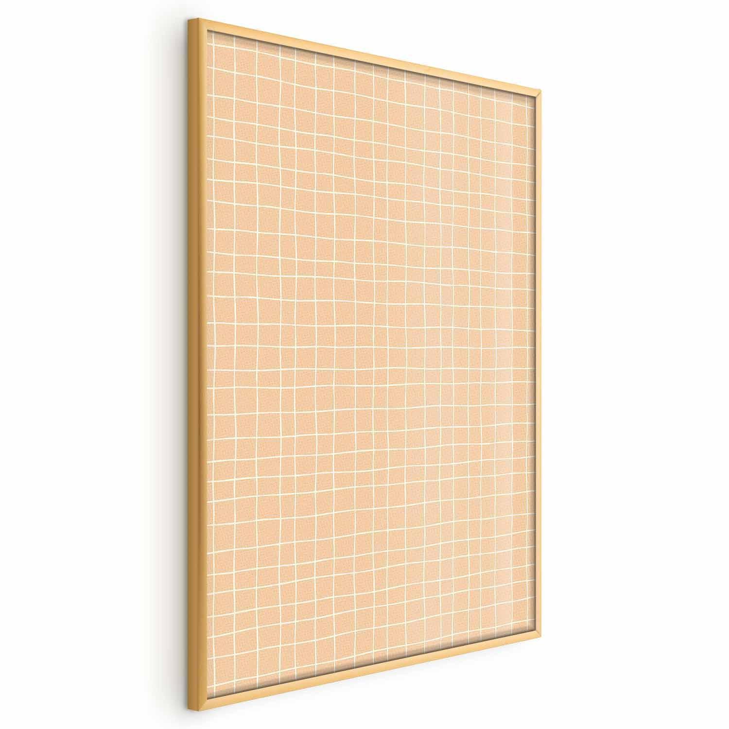 Poster - Lines and Noise - a wavy grid in shades of orange