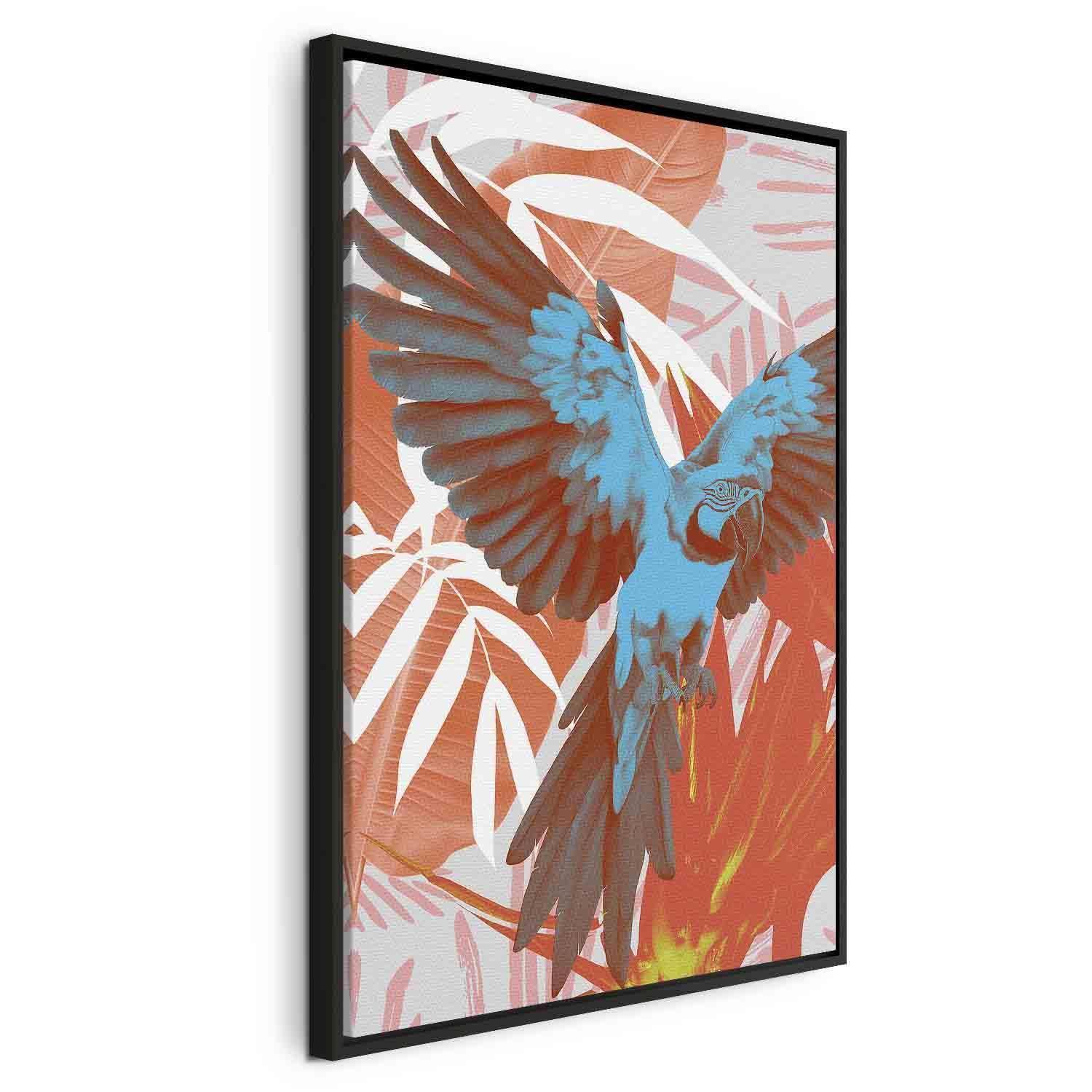 Tableau - Exotic Wings - Parrot Among Abstract Leaf Patterns