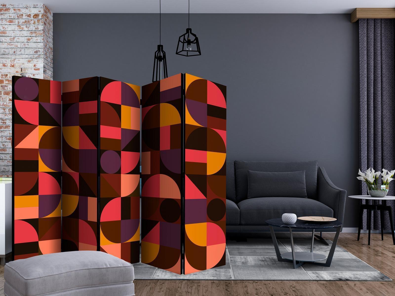 Paravent - Geometric Mosaic (Red) II