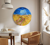 Tableau rond - Wheat Field With Crows, Vincent Van Gogh - Summer Countryside Landscape