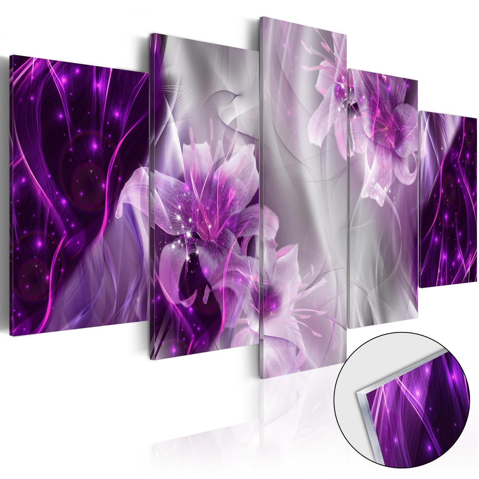 Tableau sur verre acrylique - Purple Utopia