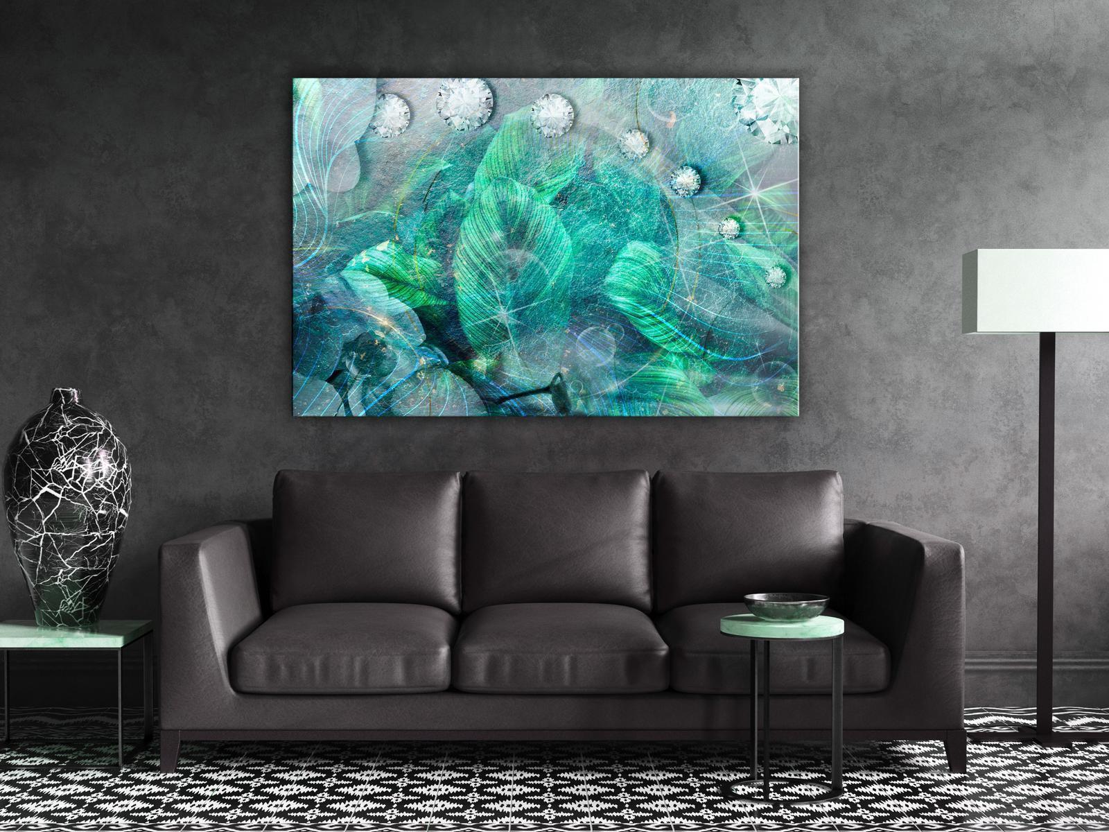 Tableau - Turquoise Leaves (1 Part) Wide