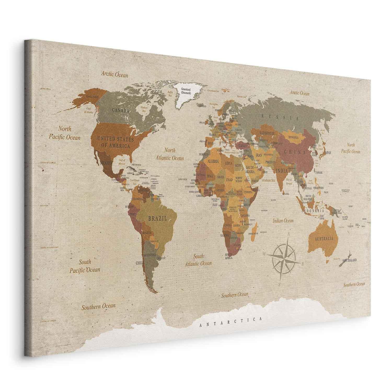 Tableau - World Map: Beige Chic