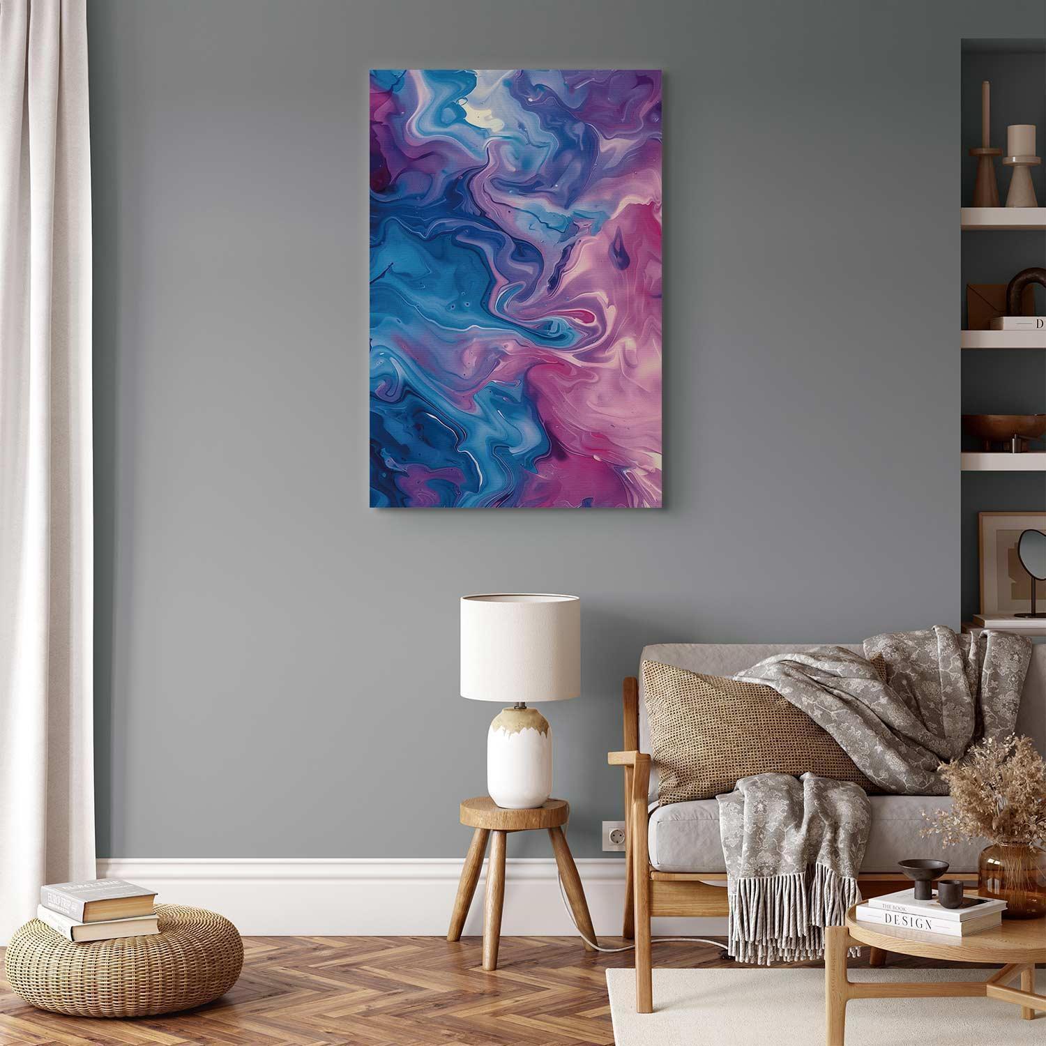 Tableau - Night Flows - Abstract Waves in Shades of Blue and Violet