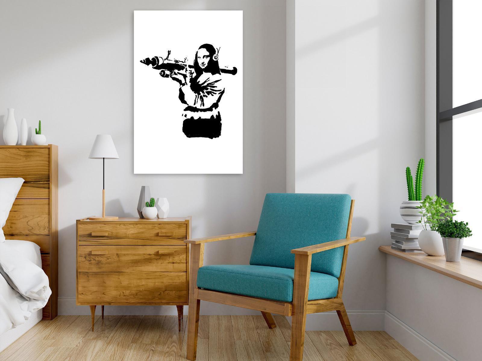 Tableau - Banksy Mona Lisa with Rocket Launcher (1 Part) Vertical