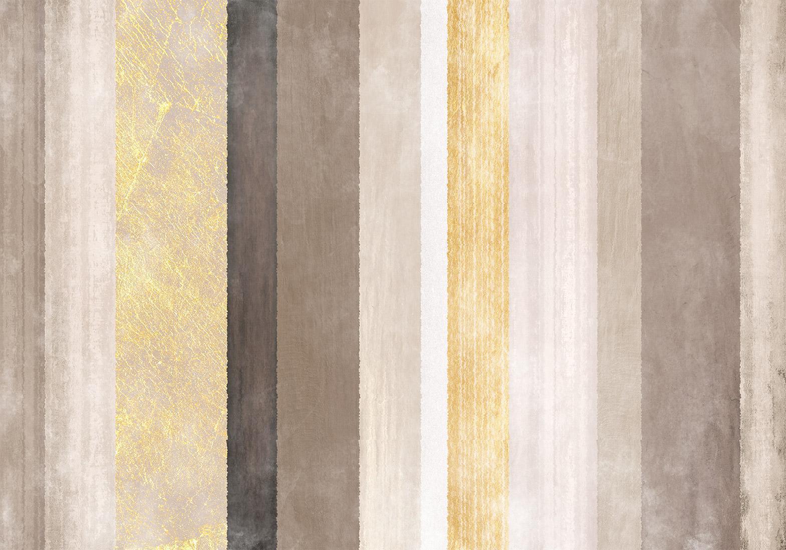 Papier peint - Striped pattern - abstract background in various stripes with gold pattern