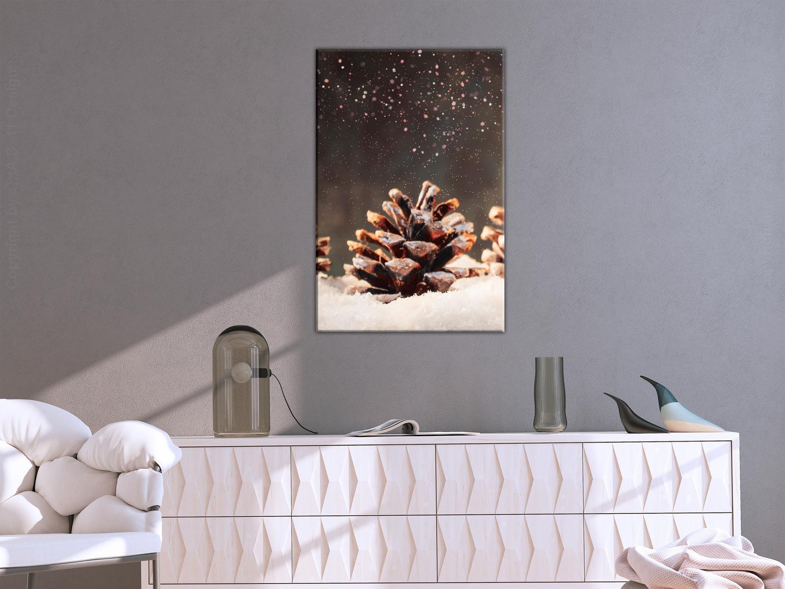 Tableau - Winter Pine Cone (1 Part) Vertical