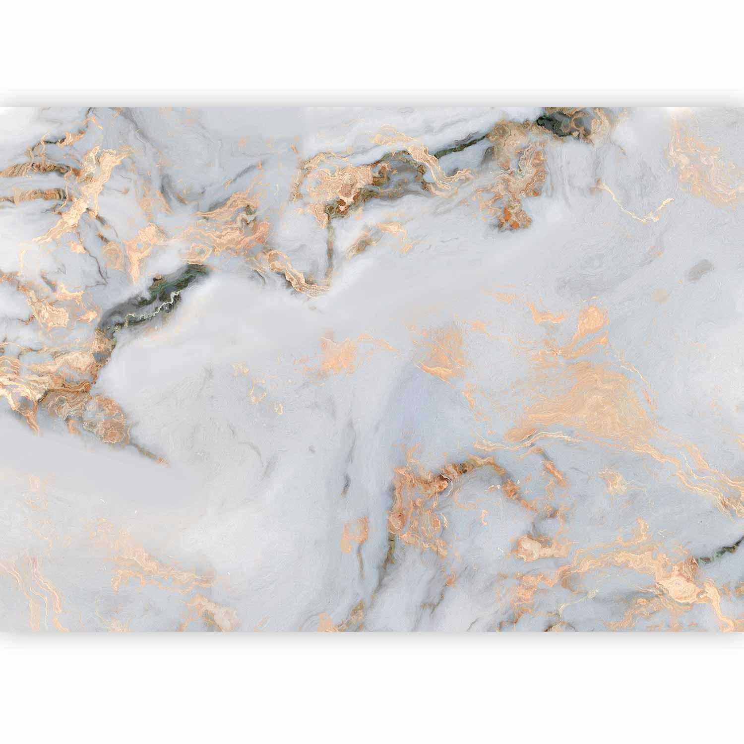 Papier peint - White Stone - Elegant Marble With Golden Highlights