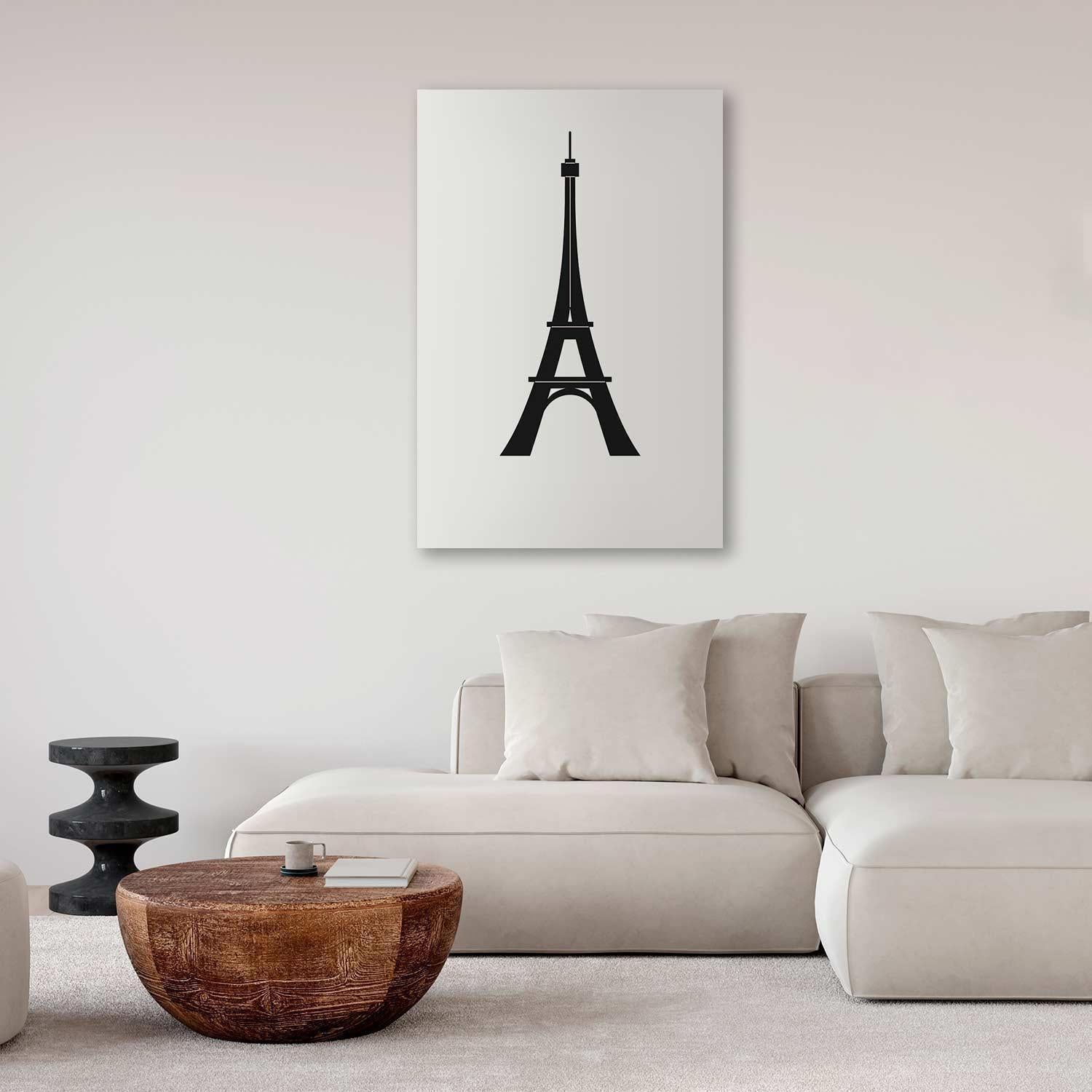 Tableau - Eiffel Tower Simple Graphics in Black and White