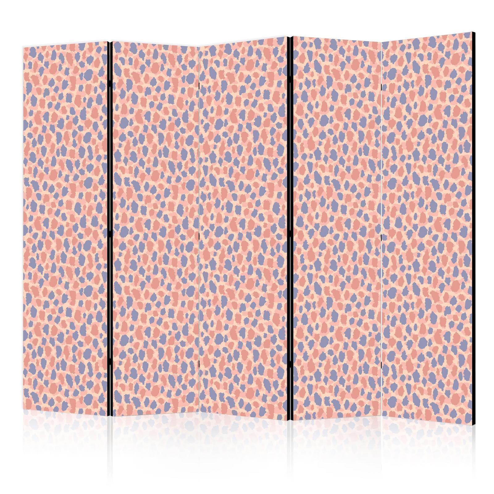 Paravent - Giraffe Pattern - Colorful Animal Pattern in Blue-Pink Spots