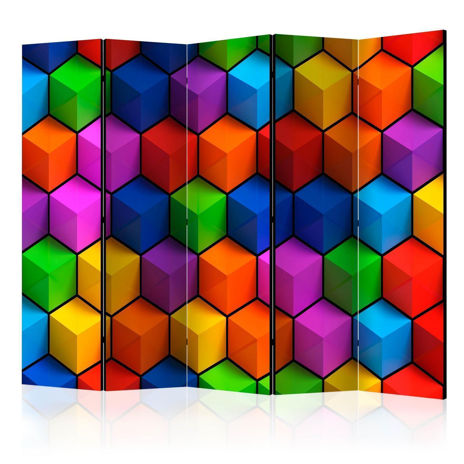 Paravent - Colorful Geometric Boxes II