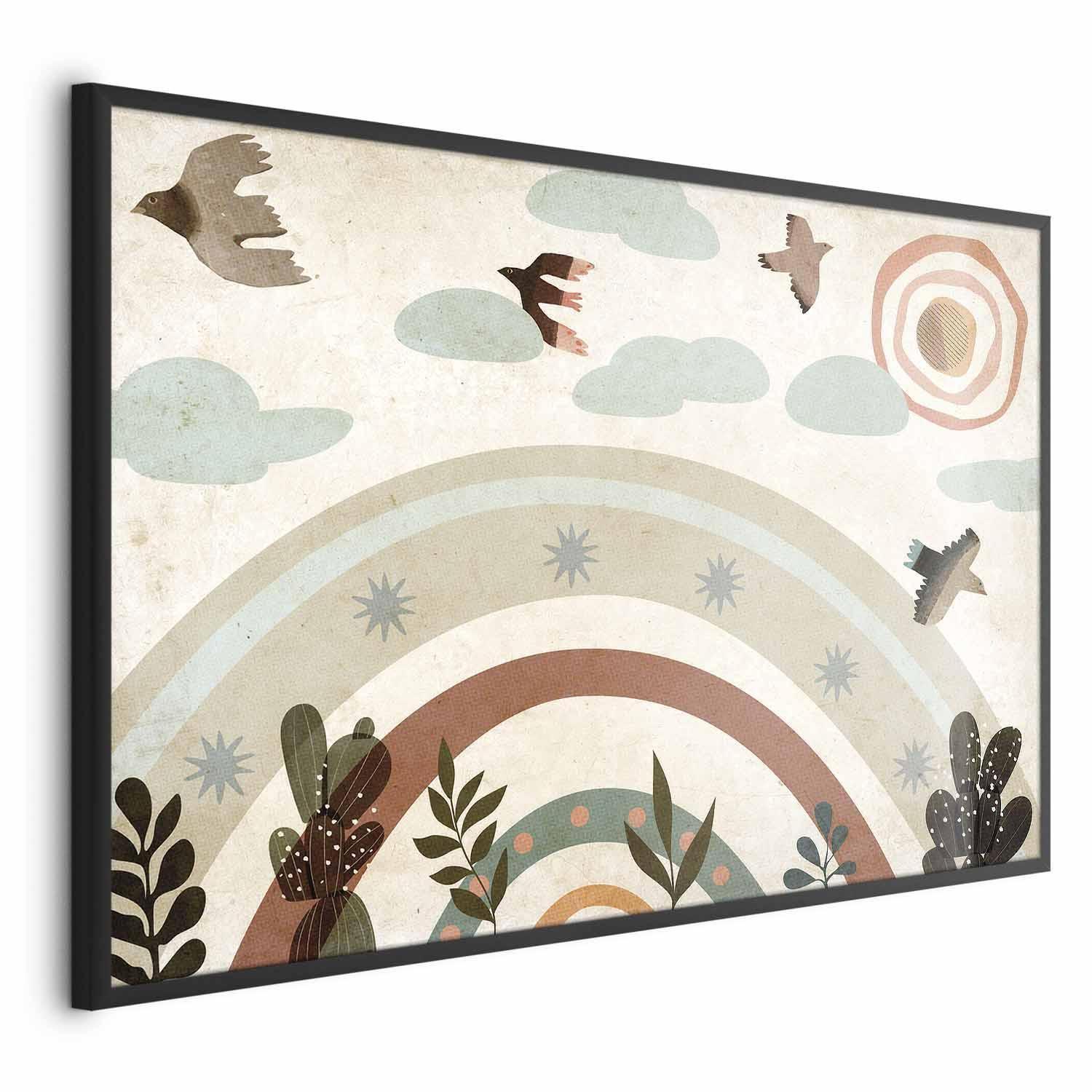 Poster - Rainbow and Birds