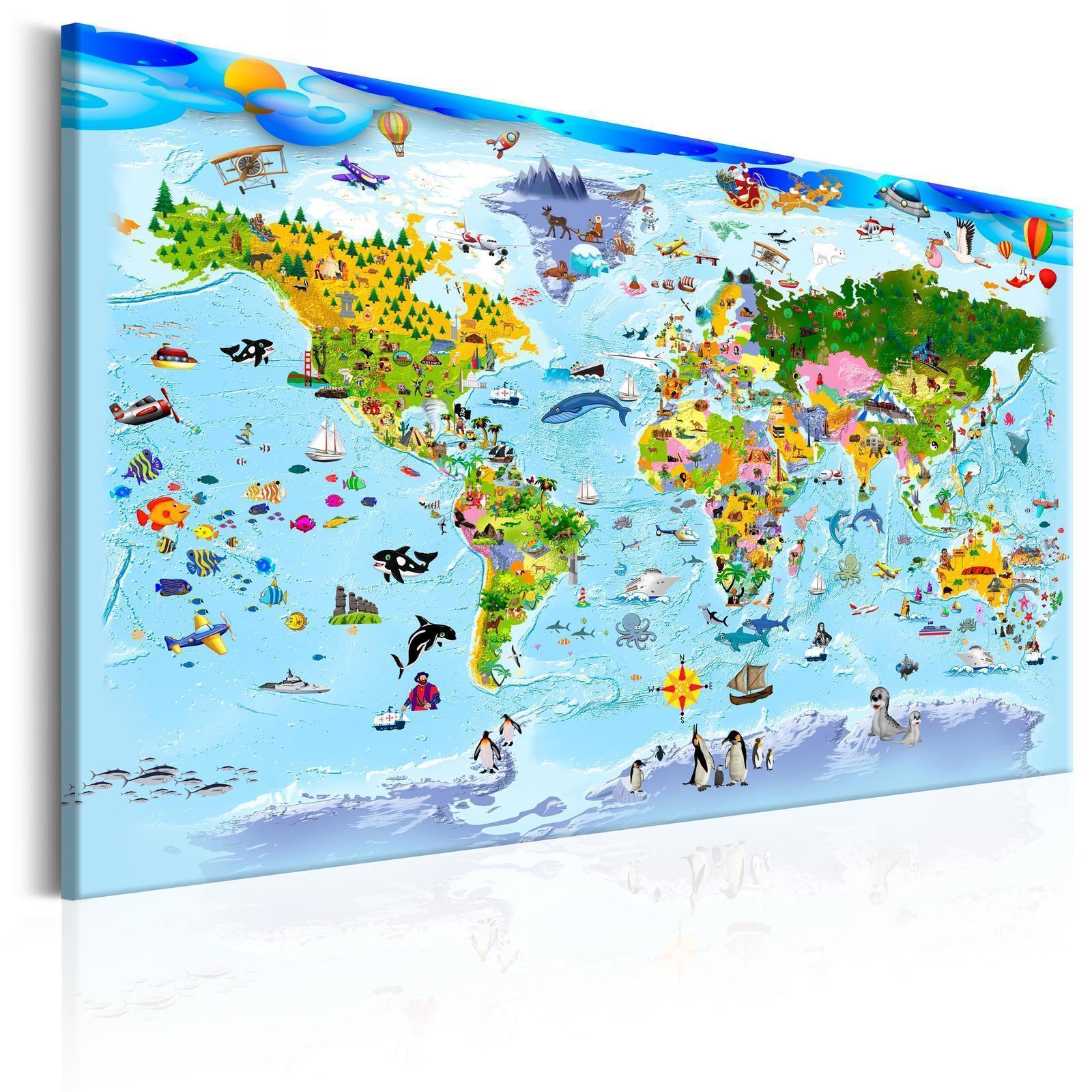 Tableau en liège - Children's Map: Colourful Travels