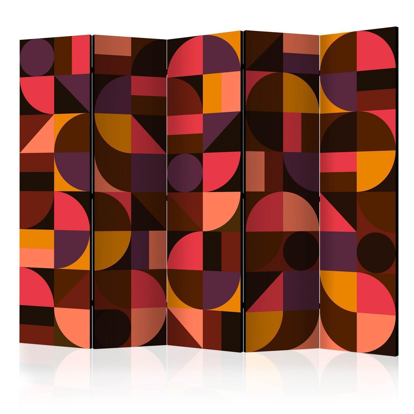 Paravent - Geometric Mosaic (Red) II