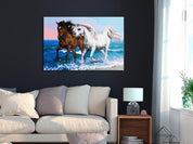 Peinture par numéros - Horses at the Seaside