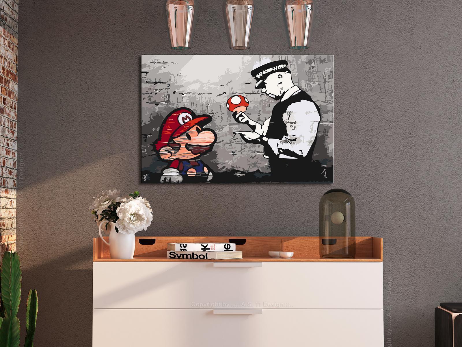 Peinture par numéros - Mario (Banksy)