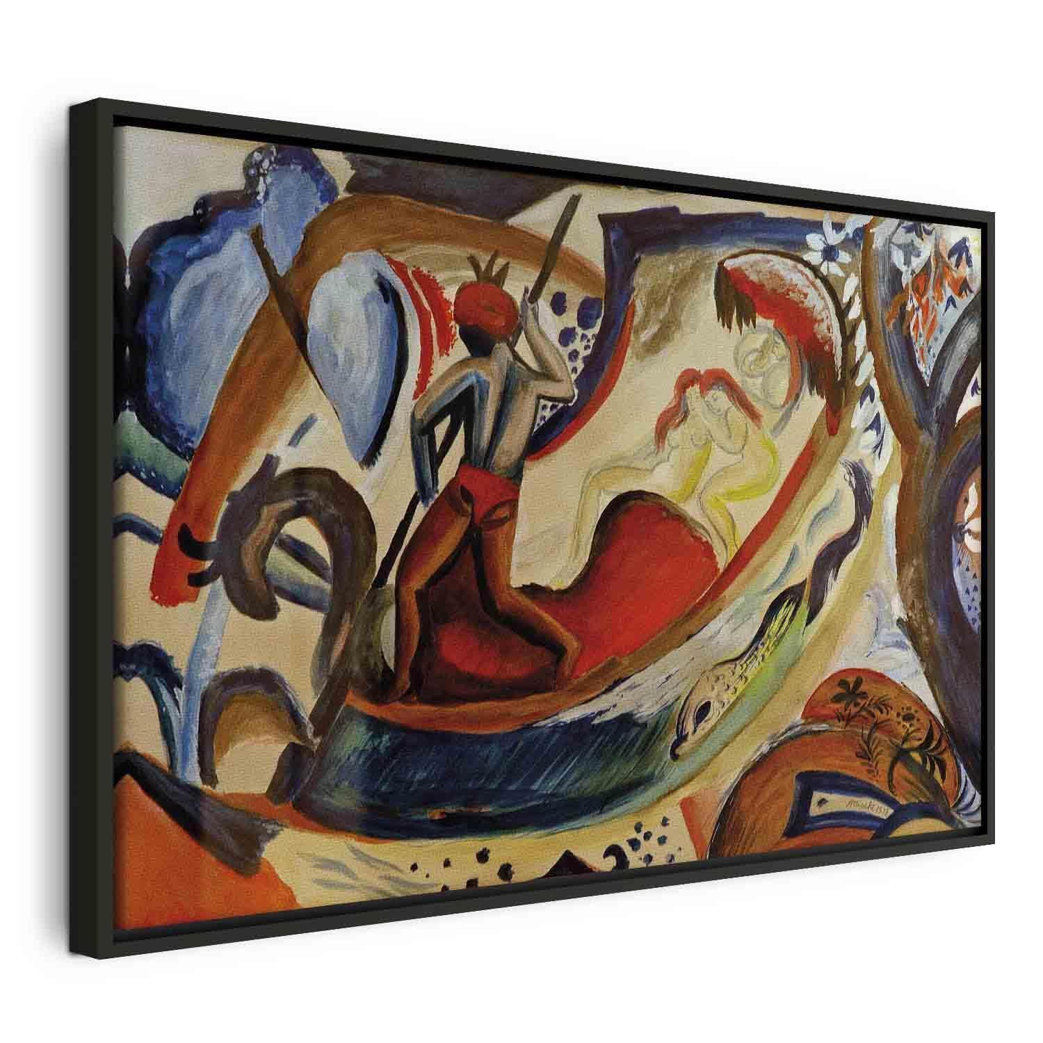 Tableau - Nackte Mädchen in der Barke (August Macke)