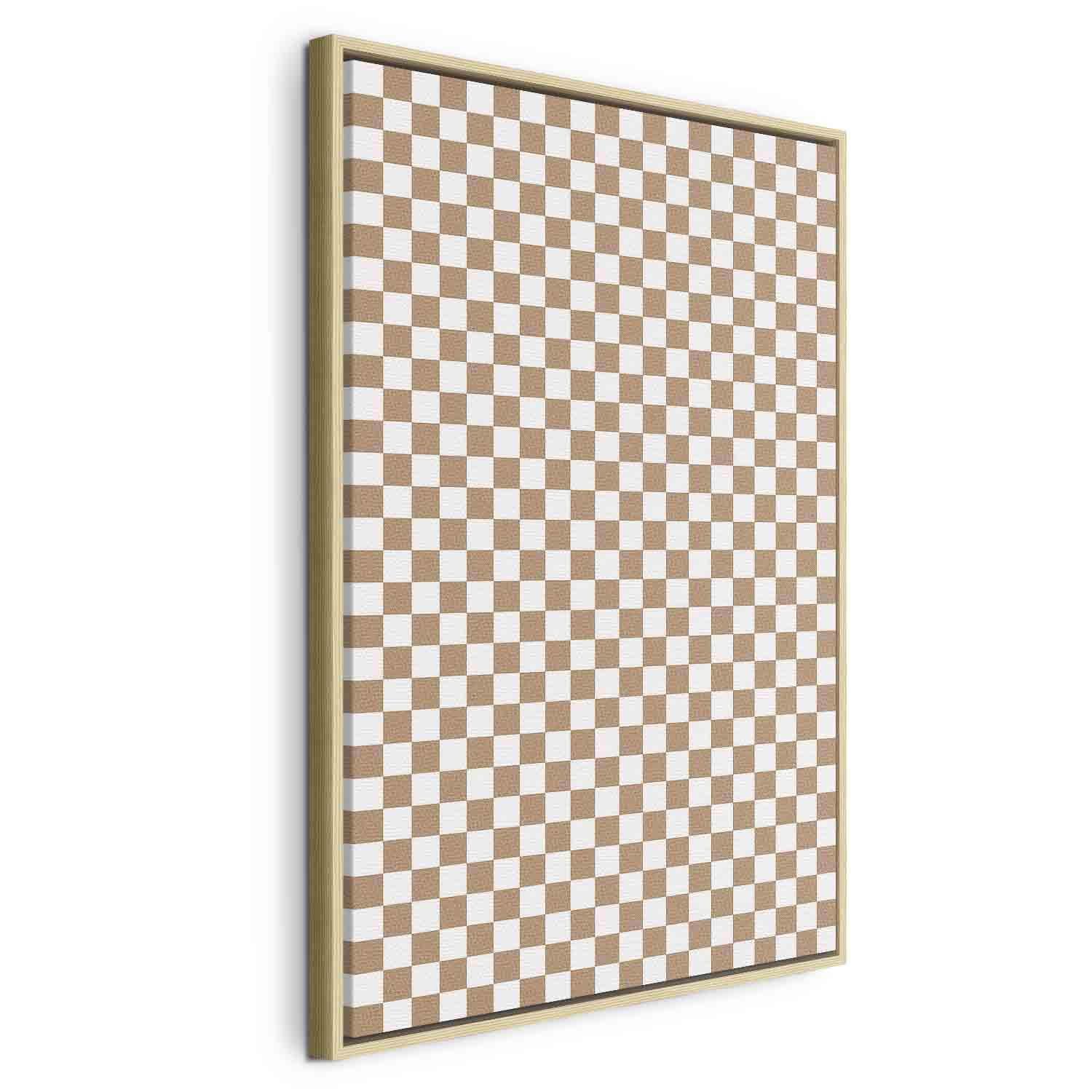 Tableau - Checkerboard Pattern - Brown-White Grid with a Subtle Noise