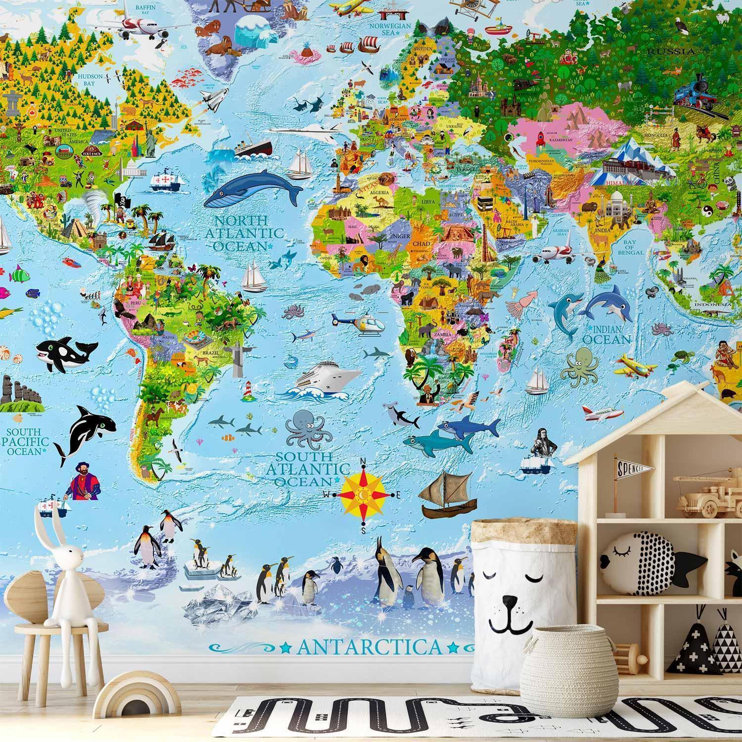 Papier peint - World Map for Kids