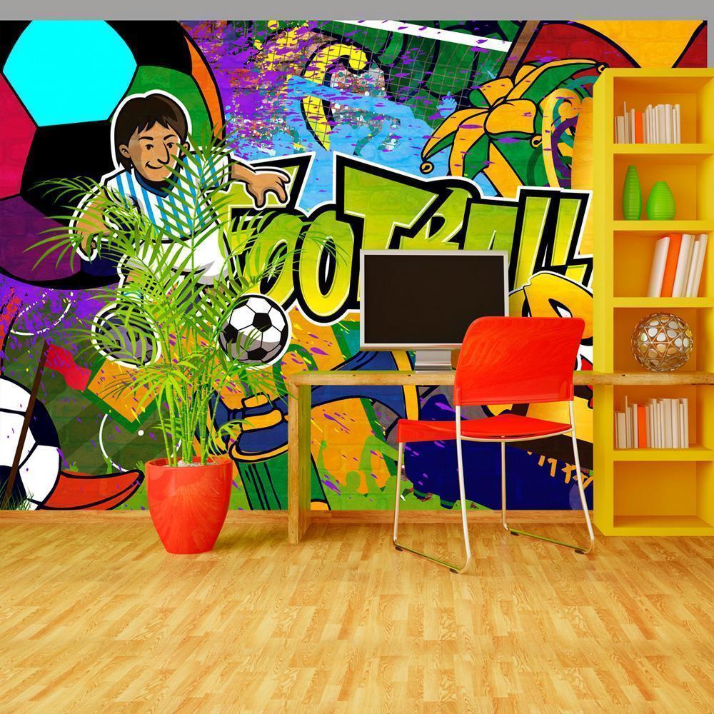 Papier peint - Football Championship - Colorful graffiti about football with a caption