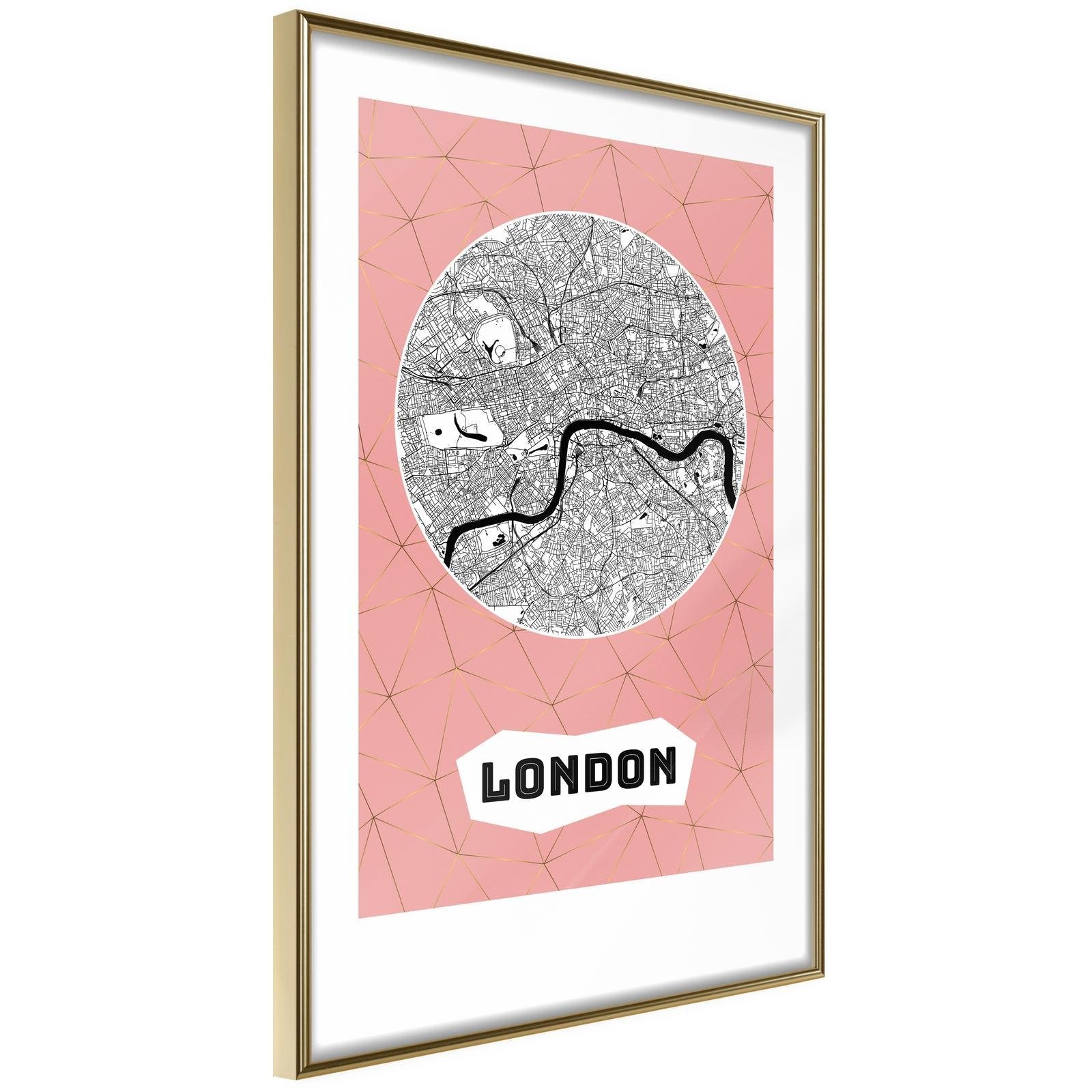 Affiche Plan de ville de Londres (Rose) - Poster