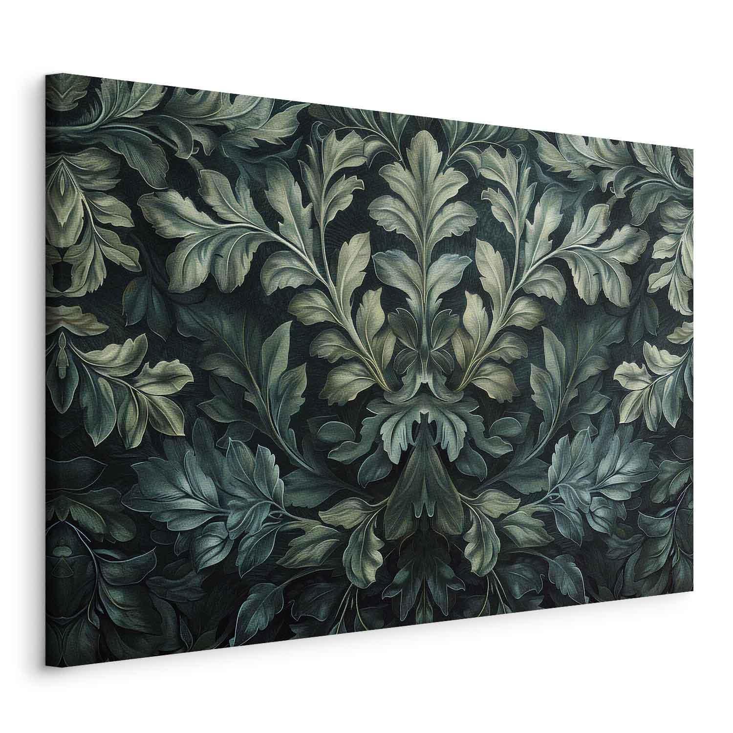 Tableau - Dark Green Victorian Leaves: Botanical Carved Composition