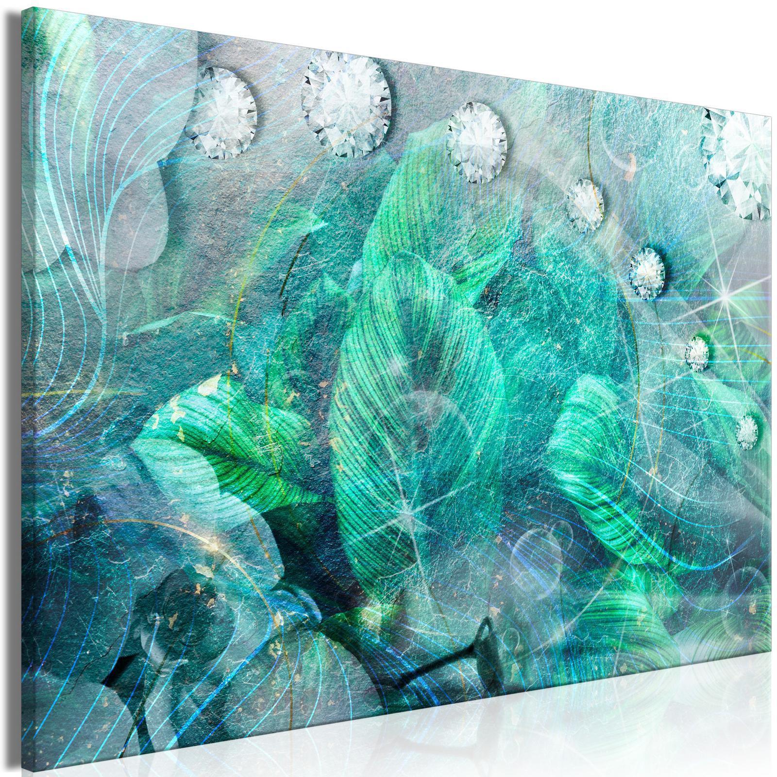 Tableau - Turquoise Leaves (1 Part) Wide