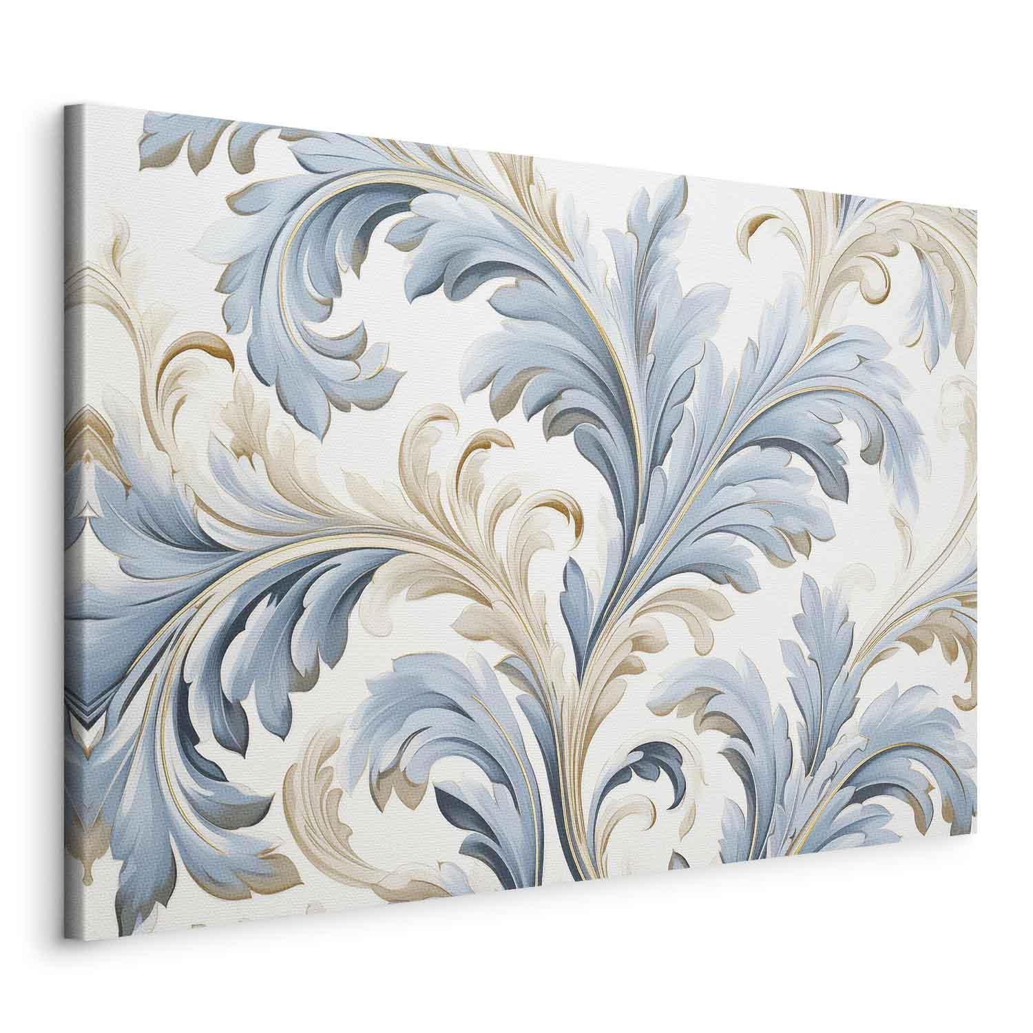 Tableau - Baroque Ornaments in Light Cream-Blue Hues