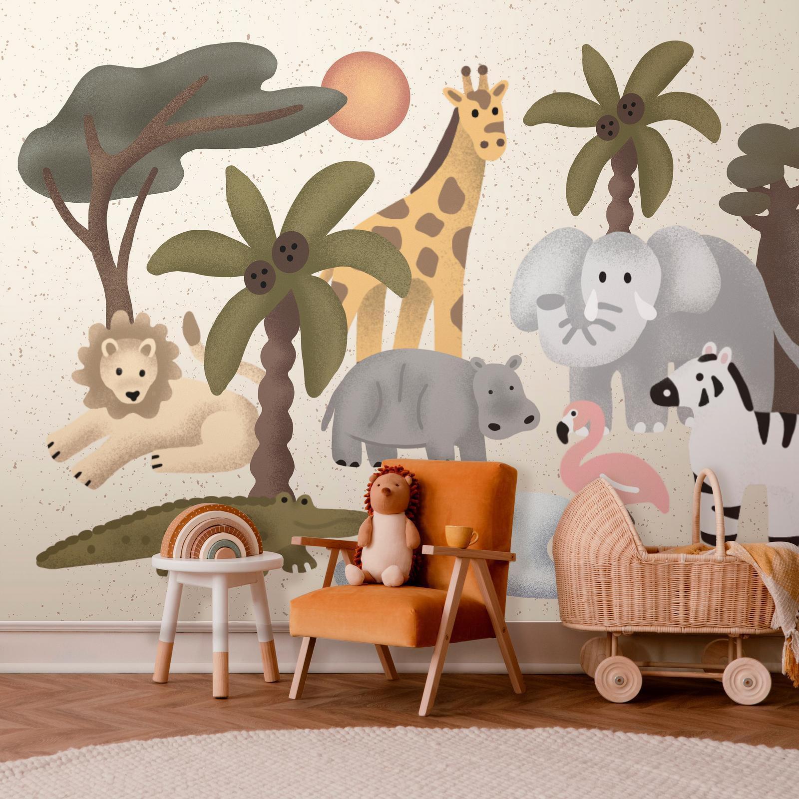 Papier peint - Children's Africa - Animals With Simple Shapes