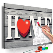 Peinture par numéros - Home with Red Heart