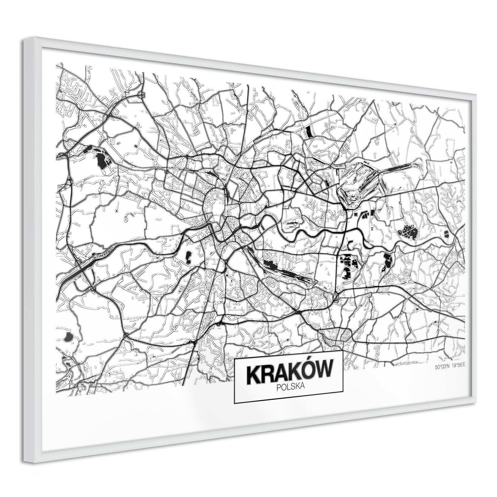 Poster Carte de Cracovie