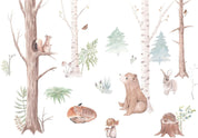 Papier peint - Subtle Illustration With Forest Animals