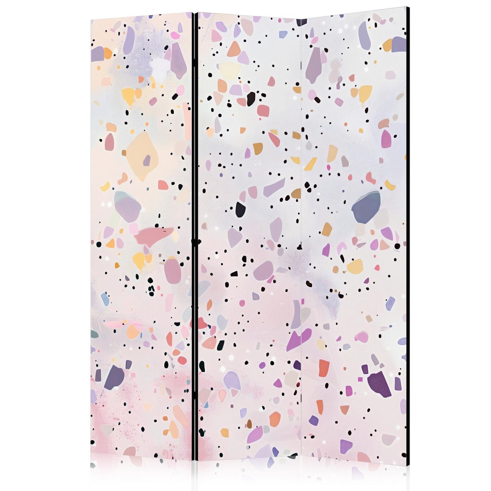 Paravent - Terrazzo in Confetti Style - Violet-Pink - Colorful Pattern