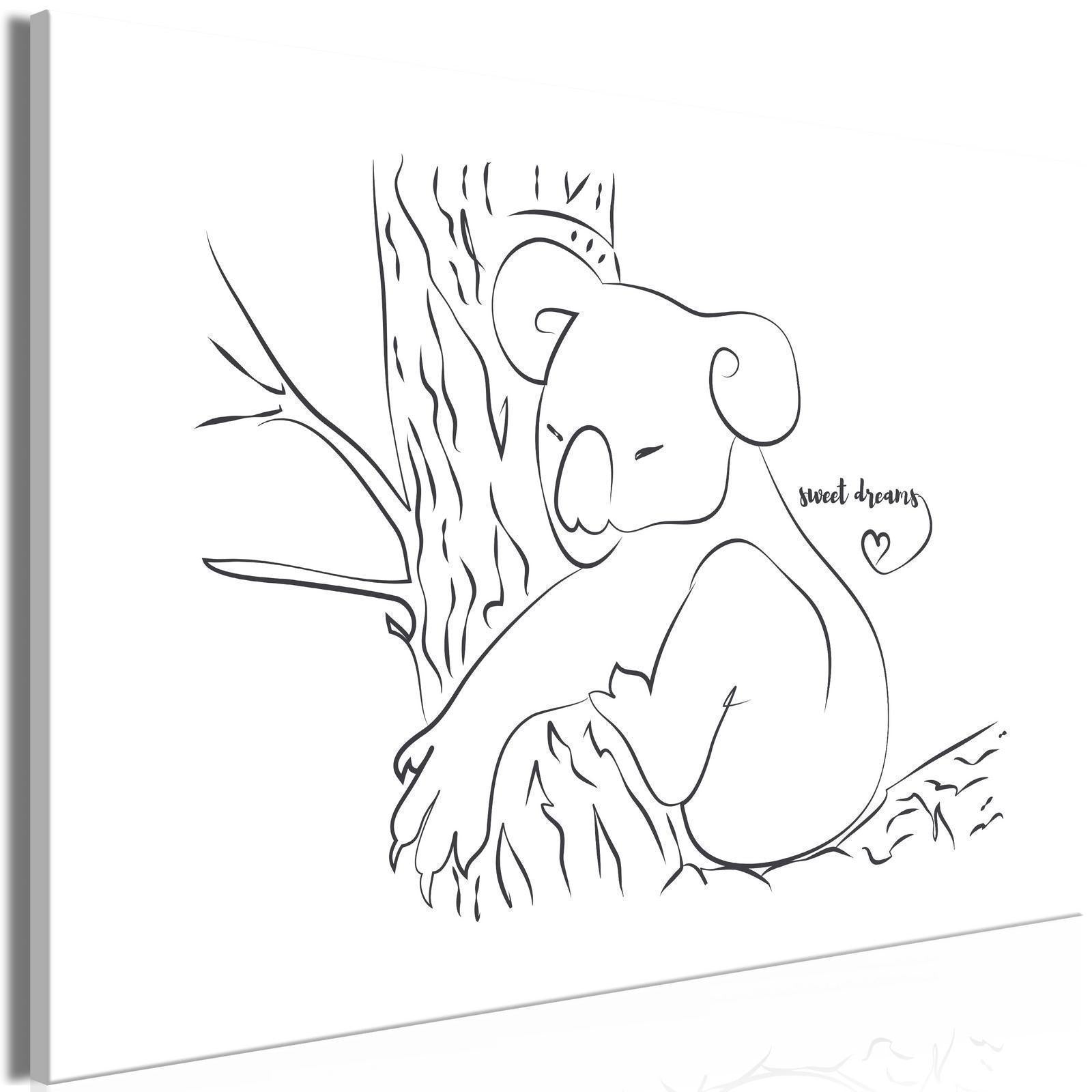 Tableau - Quiet Charm of Nature (1-part) - Sleeping Koala in Black and White