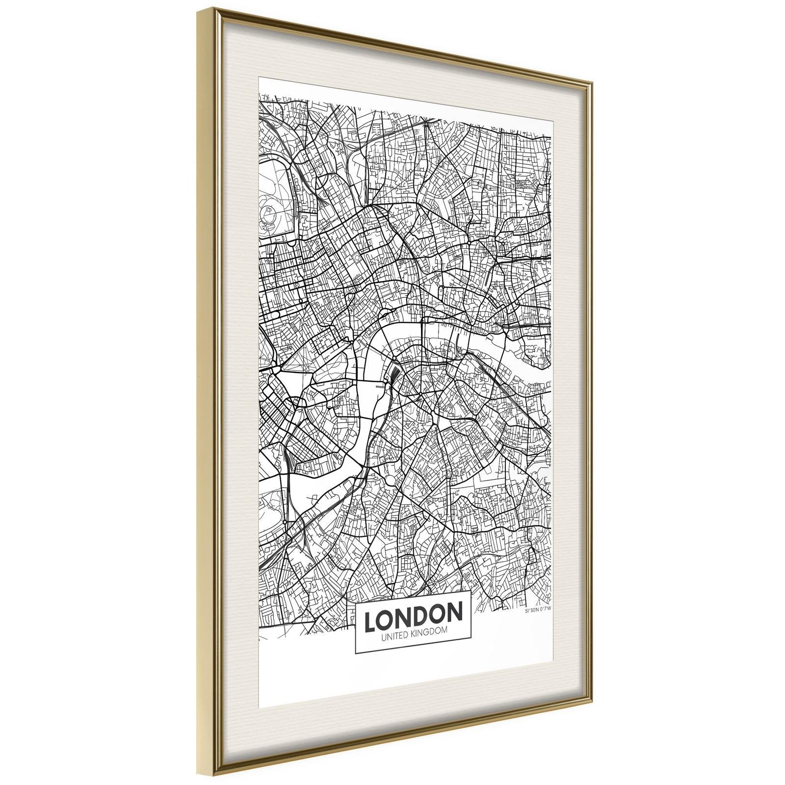 Poster Carte de Londres