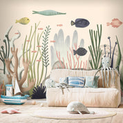 Papier peint - Underwater World - Fish and Corals in Pastel Colours