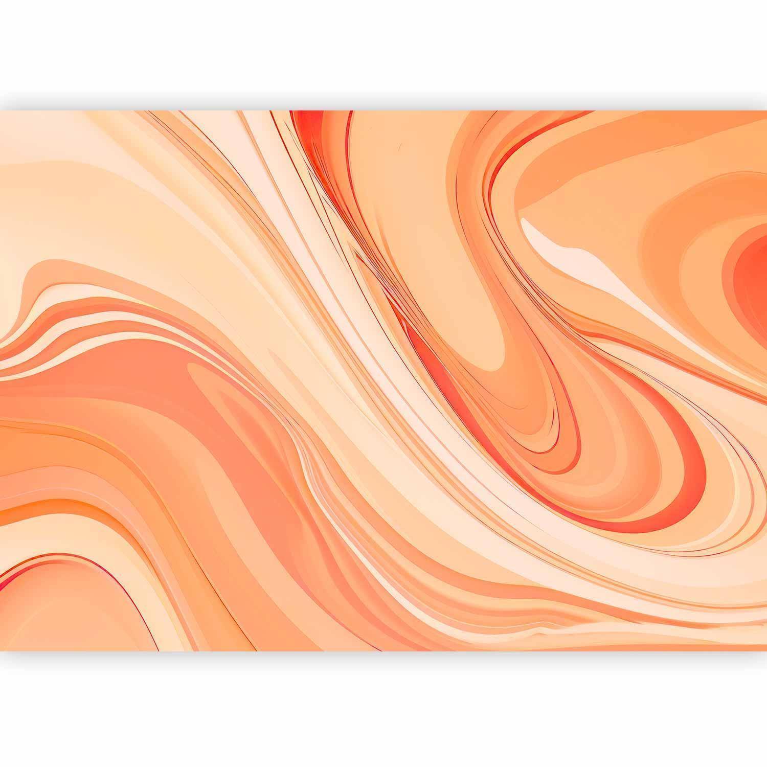 Papier peint - Peach Abstraction - Abstraction with Smoothly Transitioning Colors in Orange Tones