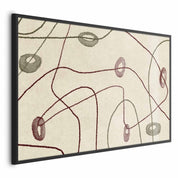Poster - Lines and Shapes - a bead labyrinth on a pale, worn background
