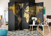Paravent - World map on dark background