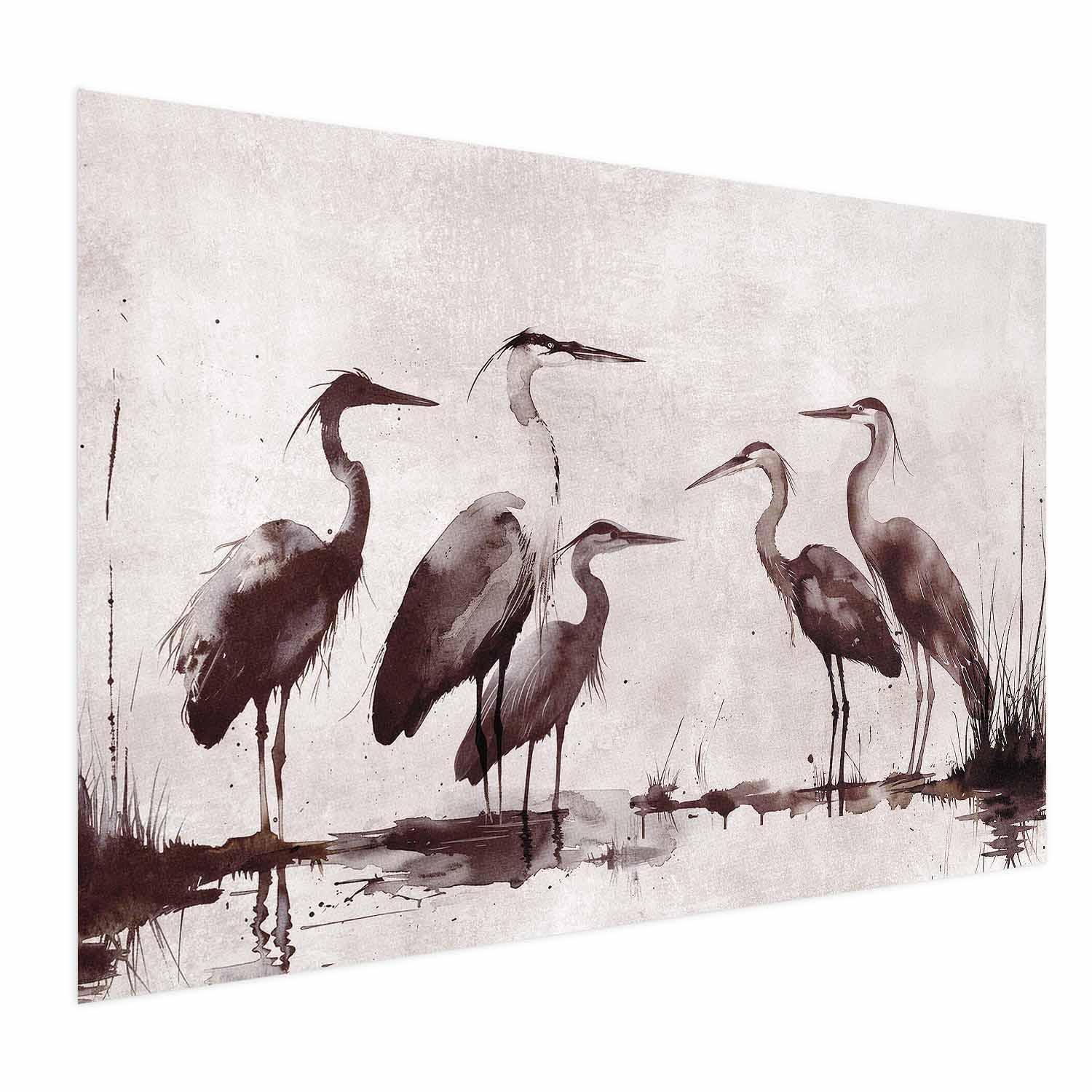 Poster - Herons Painted in Ink