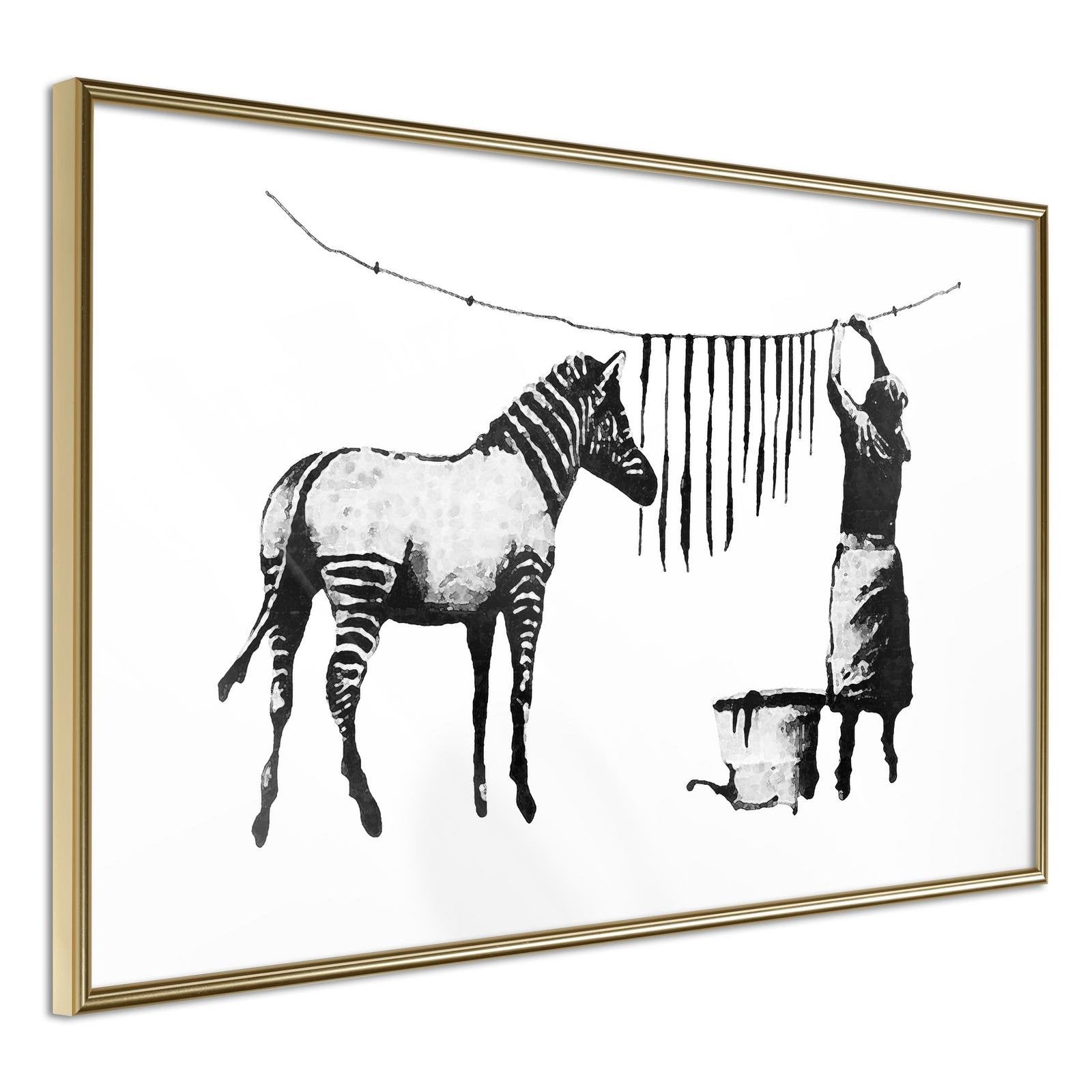 Poster Banksy washing zebra stripes