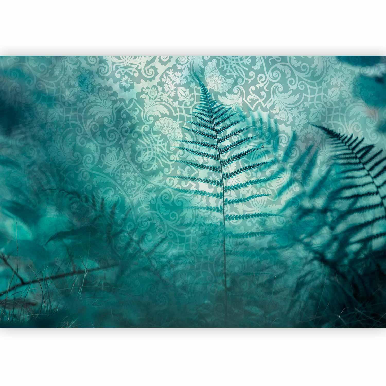 Papier peint - In a forest retreat - abstract composition with ferns and patterns