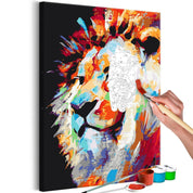 Peinture par numéros - Portrait of a Colourful Lion