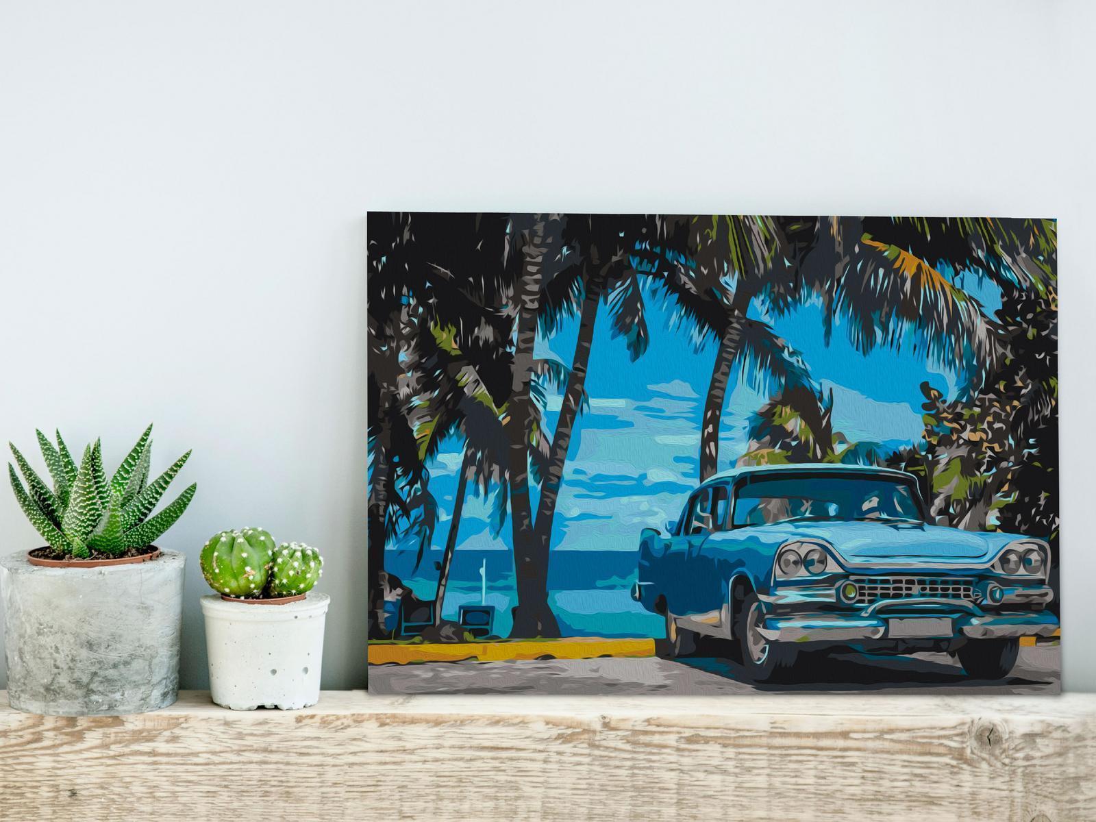 Peinture par numéros - Car under Palm Trees