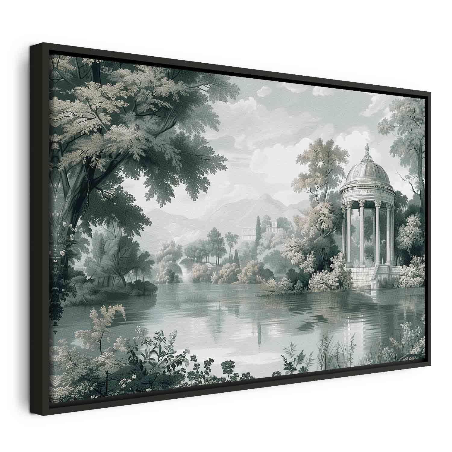 Tableau - View of the Park and Lake Retro Vintage Landscape in Greens