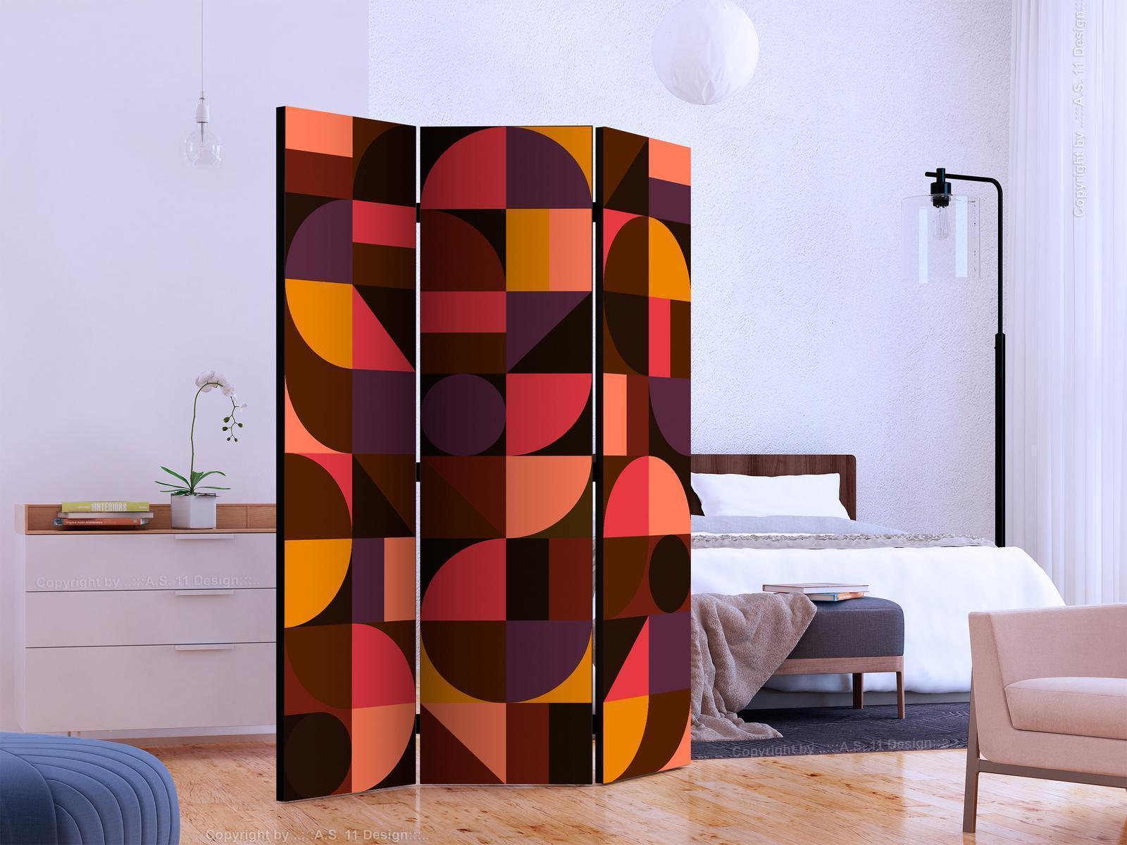 Paravent - Geometric Mosaic (Red)